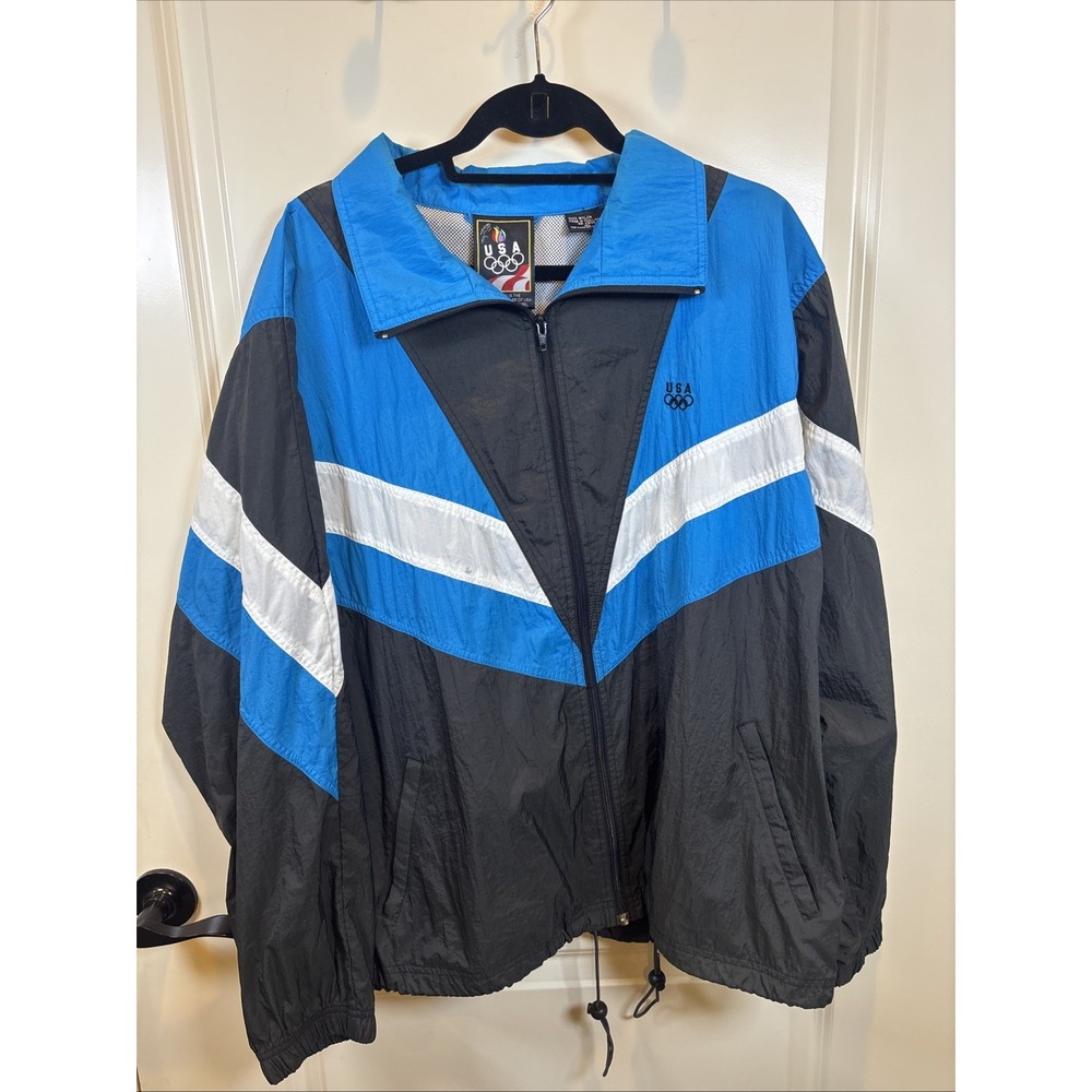 Vintage 90s USA Olympics Unisex JCPenny ColorBlock Windbreaker Jacket Size XL